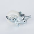 Side Brake White PP Threaded Stem Small Casters